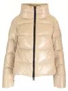 Herno Wool-trim Down Jacket In Beige