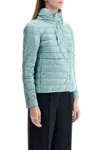 Herno Short Puffer Jacket In Ice Blue Nylon With Metal Buttons In Azzurro/ghiaccio (blue)