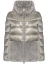 Herno Down Jacket With Ecological Fur In Grey