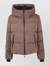 Herno Short Quilted Jacket With Hood And Pockets In Neutral