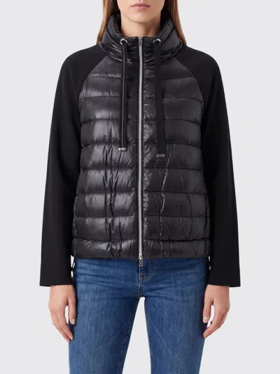 Herno Short Quilted Nylon Down Jacket With Funnel Neck In Black