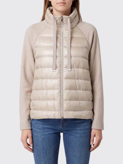 Herno Short Quilted Nylon Down Jacket With Funnel Neck In Gray