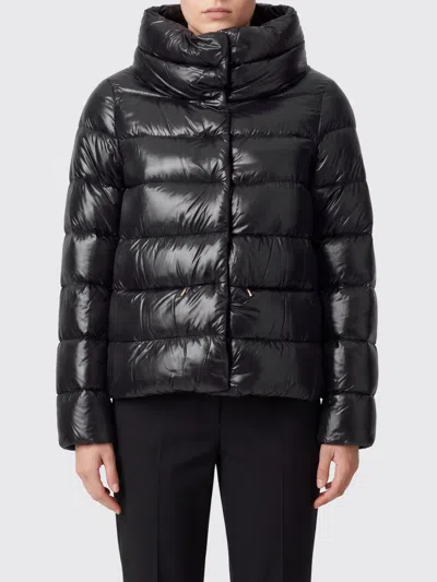 Herno Short Quilted Ultralight Nylon Down Jacket With High Neck And Drawstring In Black