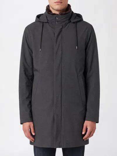 Herno Short Resort Parka In Padded Nylon With A Detachable Hood In Gray