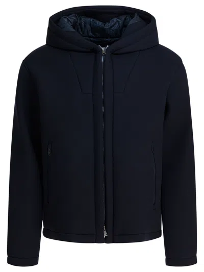Herno Short Scuba Coat Jackets And Coats Blue In Black