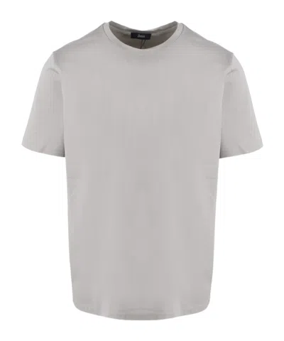 Herno Short-sleeve Cotton T-shirt In Gray
