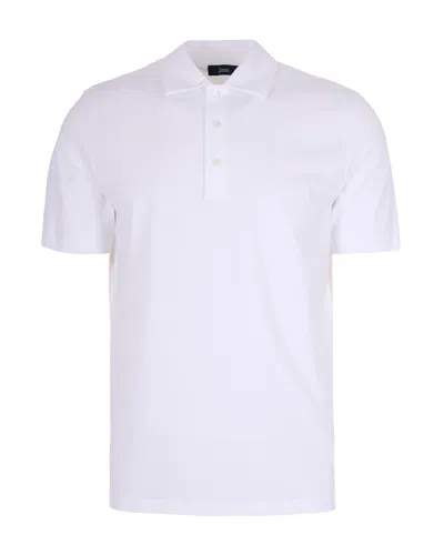Herno Short-sleeve Jersey Polo With French Collar In White