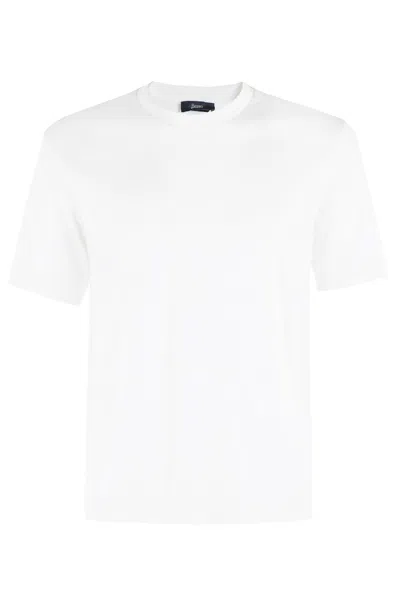 Herno Short-sleeve Jersey T-shirt With Ribbed Trims In White