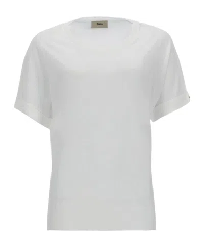 Herno Short Sleeve Knitted Top In White