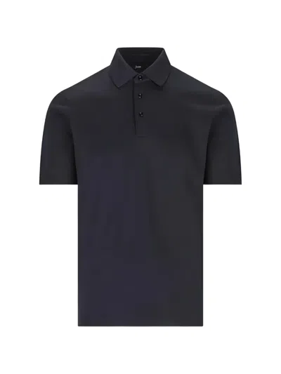 Herno Men Short Sleeves Polo Shirt In Black