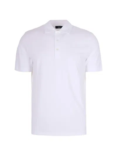 Herno Short-sleeved Polo Shirt In White