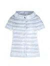 Herno Greta Short Sleeve Padded Jacket In Blue