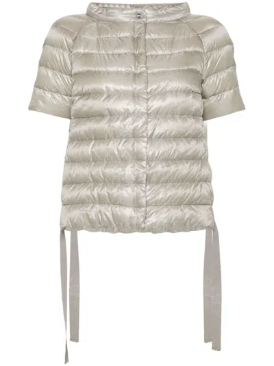 Herno Short-sleeve Puffer Jacket In Beige
