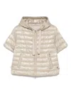 Herno Short Down Jacket With Hood And Pockets In Neutral