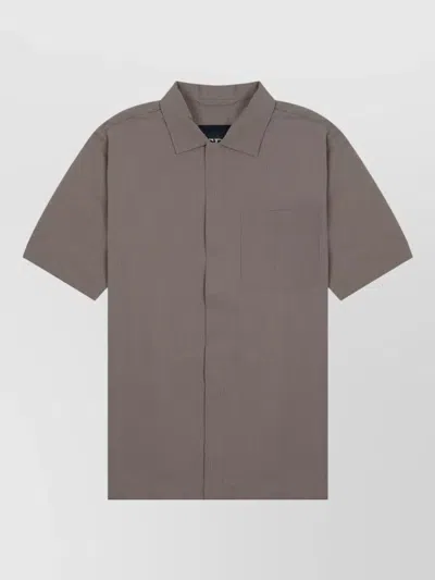 Herno Short Sleeve Shirt Chest Pocket Detail In Gray