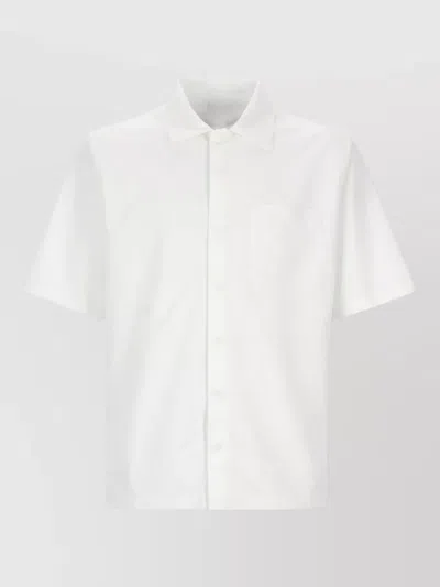 Herno Short Sleeve Straight Shirt Chest Pocket In White