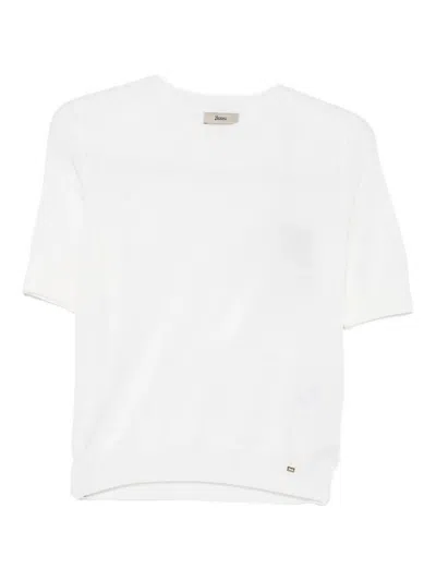Herno Short Sleeve Sweater In White
