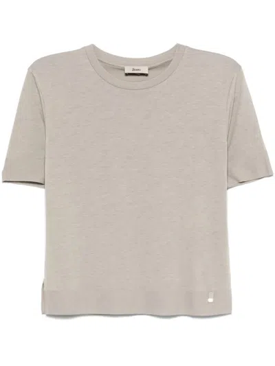 Herno Short Sleeve Tee In Beige