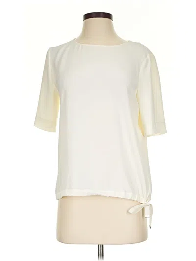 Pre-owned Herno Short Sleeve Top Ivory Boatneck Tops