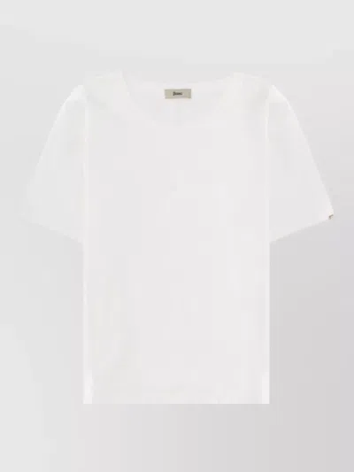 Herno Short Sleeve Top Round Neck Design In White