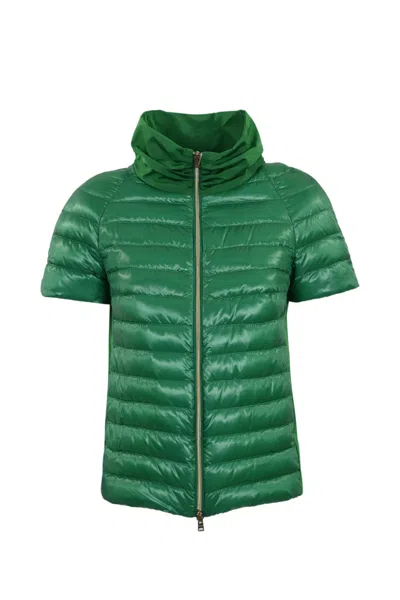 Herno Short-sleeved Down Jacket In Jolly Green