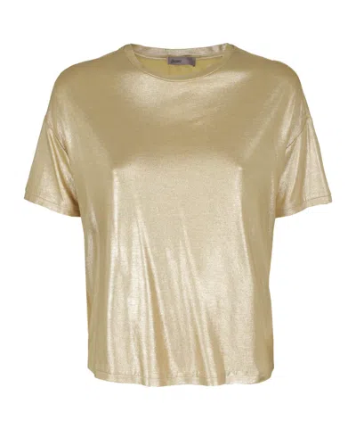 Herno Short-sleeved Jersey T-shirt In Yellow
