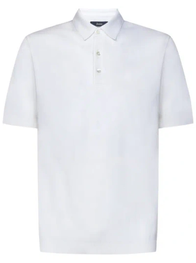 Herno Short-sleeved Polo Shirt In White