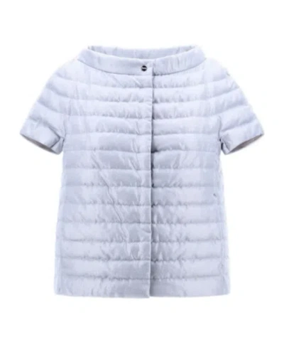 Herno Metallic Effect Cape In Pearl
