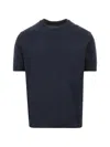Herno Knit Effect Jersey T-shirt In Blue