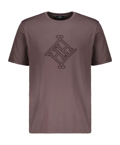 Herno Short-sleeved T-shirt In Brown