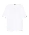 Herno Round Neck T-shirt With Snap Button Details In White