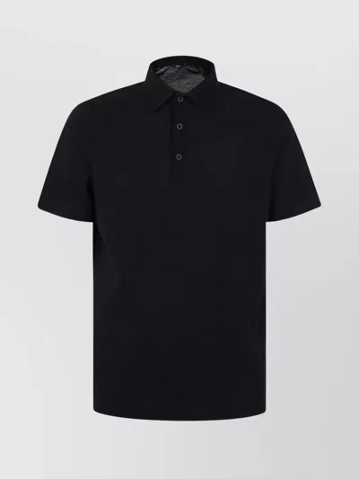 Herno Short Sleeves Men's Polo Shirt In Black