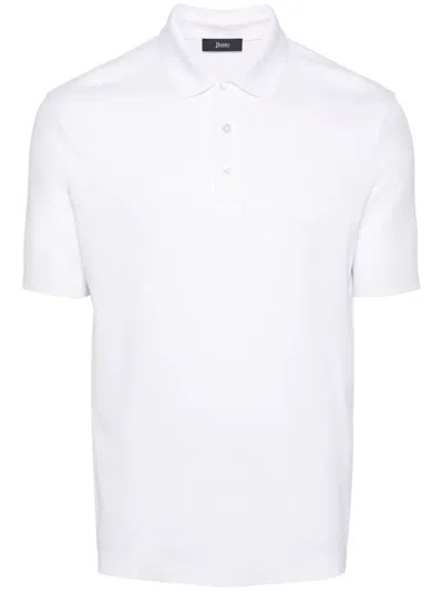 HERNO SHORT SLEEVES POLO SHIRT,JPL00125U.52059 1000 WHITE