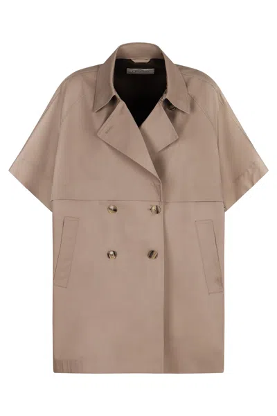 Herno Short Trench Coat In Beige