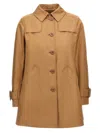 Herno Quilted Coat With Back Vent And Buckle Strap Cuffs In Cammello