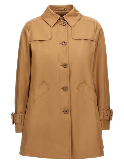 Herno Quilted Coat With Back Vent And Buckle Strap Cuffs In Brown