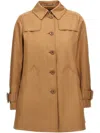 Herno Quilted Coat With Back Vent And Buckle Strap Cuffs In Neutrals