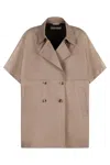 Herno Short Trench Coat In Tortora
