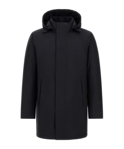 Herno Short Two Layer Gore Tex Parka In Black