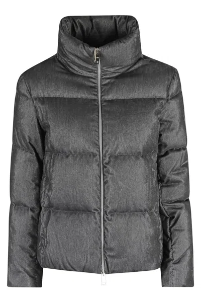 HERNO HERNO SHORT VELVET DOWN JACKET