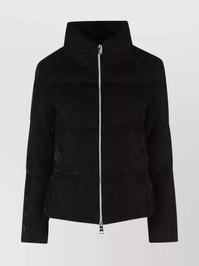 HERNO SHORT VELVET PUFFER COAT