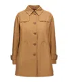 Herno Quilted Coat With Back Vent And Buckle Strap Cuffs In Brown