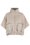 Herno Short Wool And Cashmere Poncho In Multi