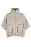 Herno Short Wool And Cashmere Poncho In Pink