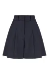 Herno High Waist Pleated Shorts With Belt Loops