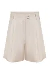 Herno Pleated High-waist Shorts In Neutral