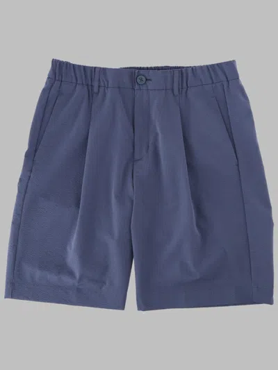 Herno Textured Elastic Waistband Tailored Shorts In Multi