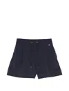 Herno Blue Solid Shorts In Blue