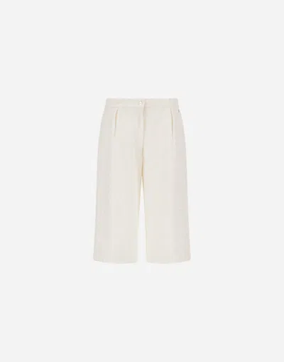 Herno Shorts In 3d Tweed In White