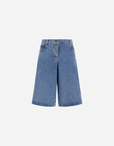 Herno Shorts In Light Denim In Blue